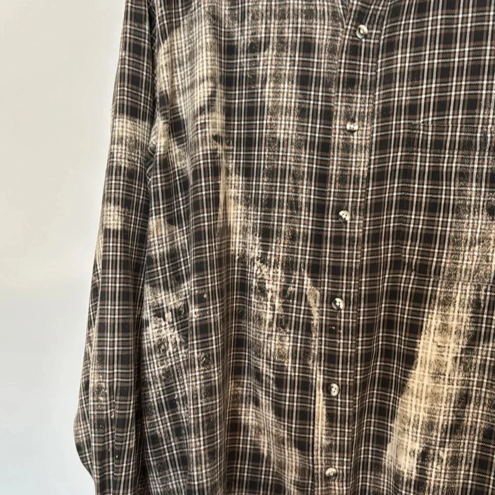 Franklin Flannels Upcycled Bleached Button Down F… - image 5